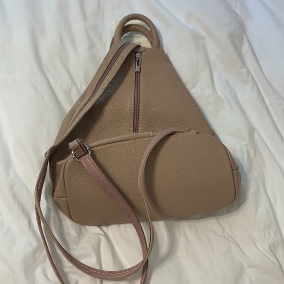Mauve leather handbag - Picture 3 of 5